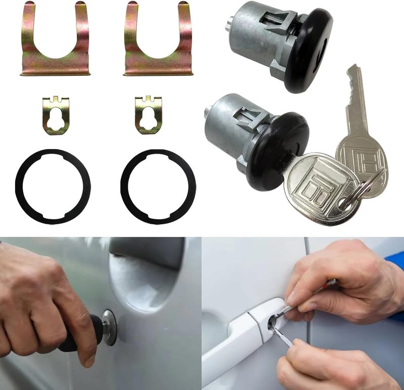 eStarpro New Lockcraft Black Door Lock Cylinder for Chevrolet Truck / C10 1965-1987 - Image 4